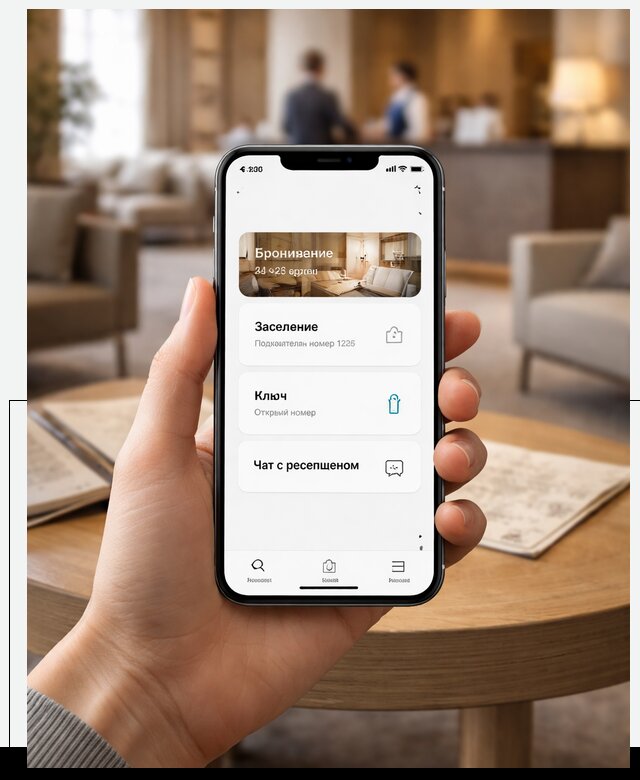Мобильное приложение для гостей отеля в Топках, управление сервисом